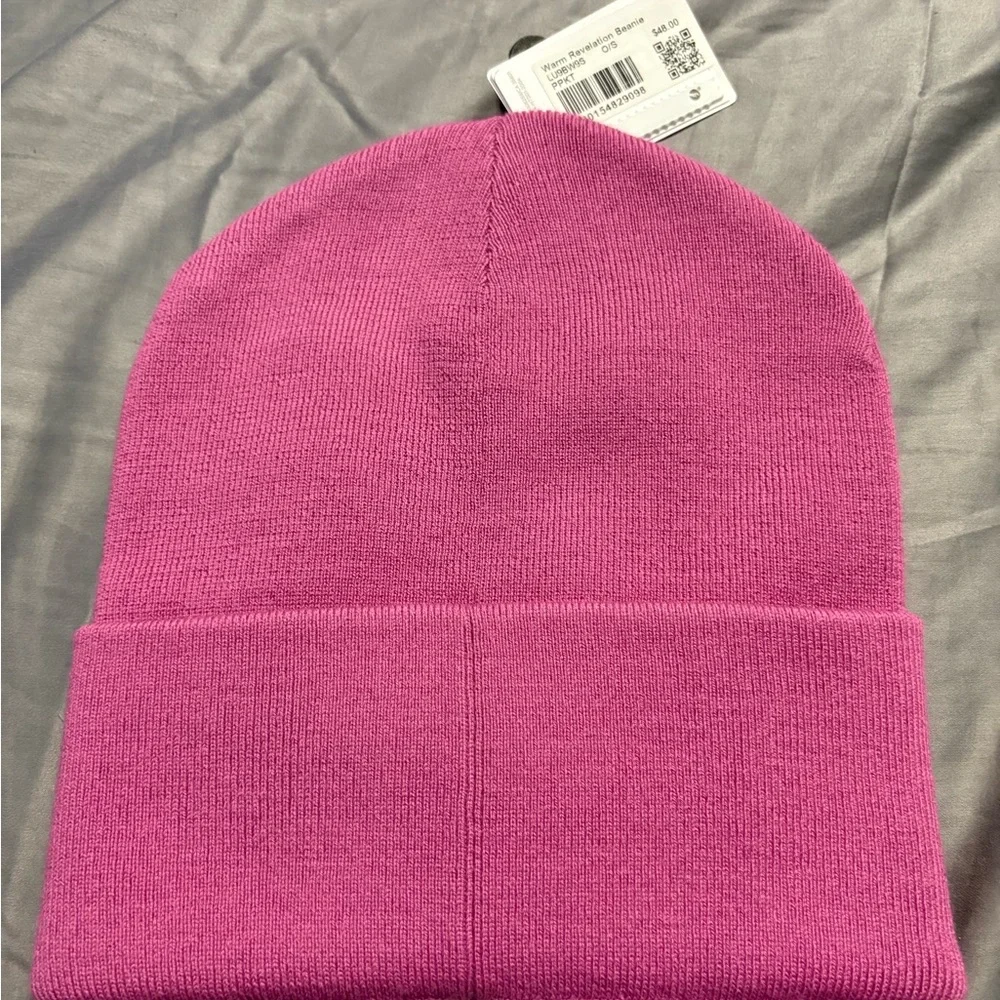 NWT Lululemon Warm Revelation Beanie PPKT Pink Taupe O/S $48 - Picture 3 of 3